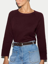 Cotton Luxe Raglan T-shirt | Burgundy