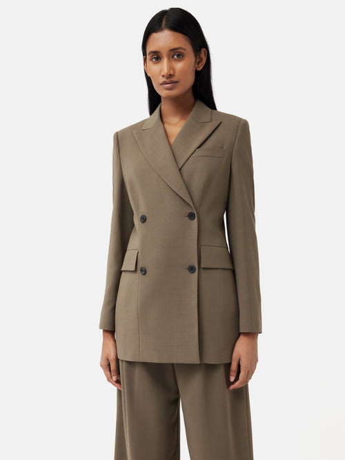 Lawson Slim Double Breasted Jacket | Taupe