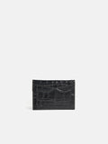 Mille Croc Leather Card Holder | Black