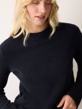 Compact Wool Cashmere Blend Jumper | Navy