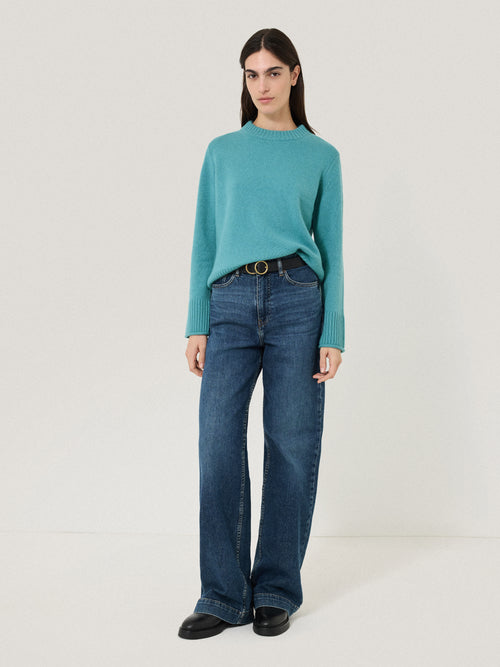 Compact Wool Cashmere Blend Jumper | Powder Blue