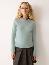 Compact Wool Cashmere Blend Jumper | Icicle