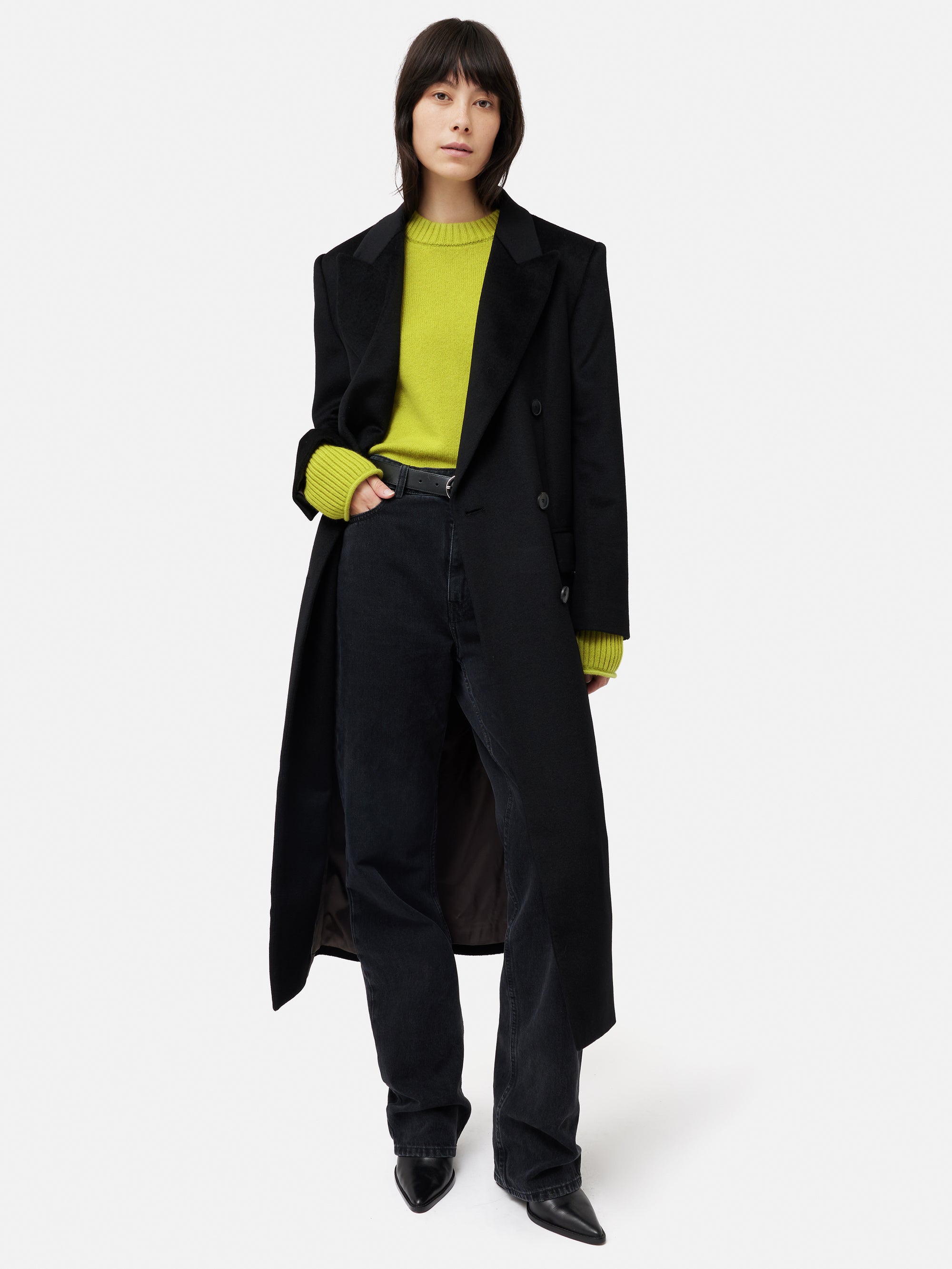 Lightweight Jumper in Lime Melange - 3560704