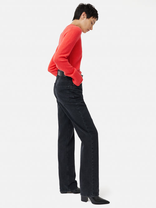 Compact Wool Cashmere Blend Jumper | Coral