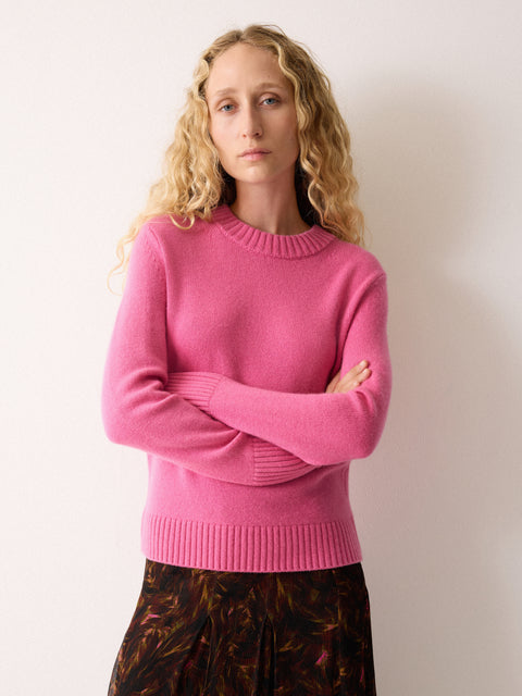 Compact Wool Cashmere Blend Jumper | Raspber | Raspberry Cream – Jigsaw