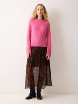 Compact Wool Cashmere Blend Jumper | Raspber | Raspberry Cream