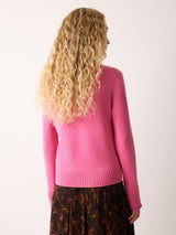 Compact Wool Cashmere Blend Jumper | Raspber | Raspberry Cream
