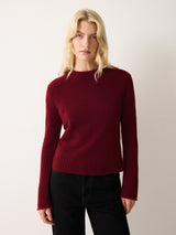 Compact Wool Cashmere Blend Jumper | Red