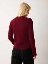 Compact Wool Cashmere Blend Jumper | Red
