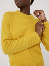 Compact Wool Cashmere Blend Jumper | Yellow