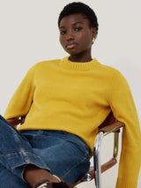 Compact Wool Cashmere Blend Jumper | Yellow