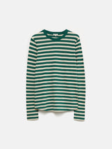 Cotton Slub Stripe Long Sleeve Tee | Green
