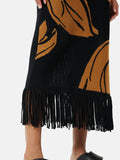 Pointelle Jacquard Skirt | Black