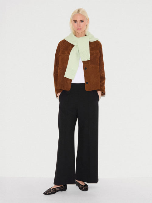 Italian Modern Crepe Sailor Trouser | Black