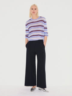 Italian Modern Crepe Sailor Trouser | Navy