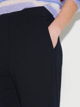 Italian Modern Crepe Sailor Trouser | Navy