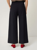 Italian Modern Crepe Sailor Trouser | Navy