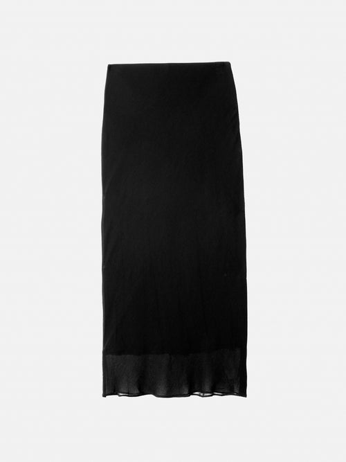 Crinkle Bias Maxi Skirt | Black