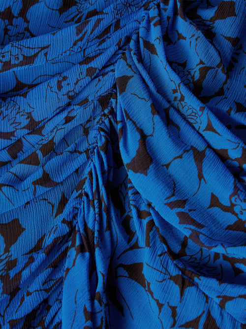 Shadow Leaf Crinkle Dress | Blue