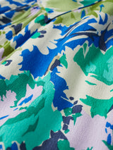 Abstract Meadow Midi Tea Dress | Green