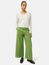 Italian Modern Crepe Sailor Trouser | Green