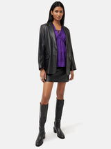 Recycled Satin Drape Top | Purple