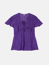 Recycled Satin Drape Top | Purple