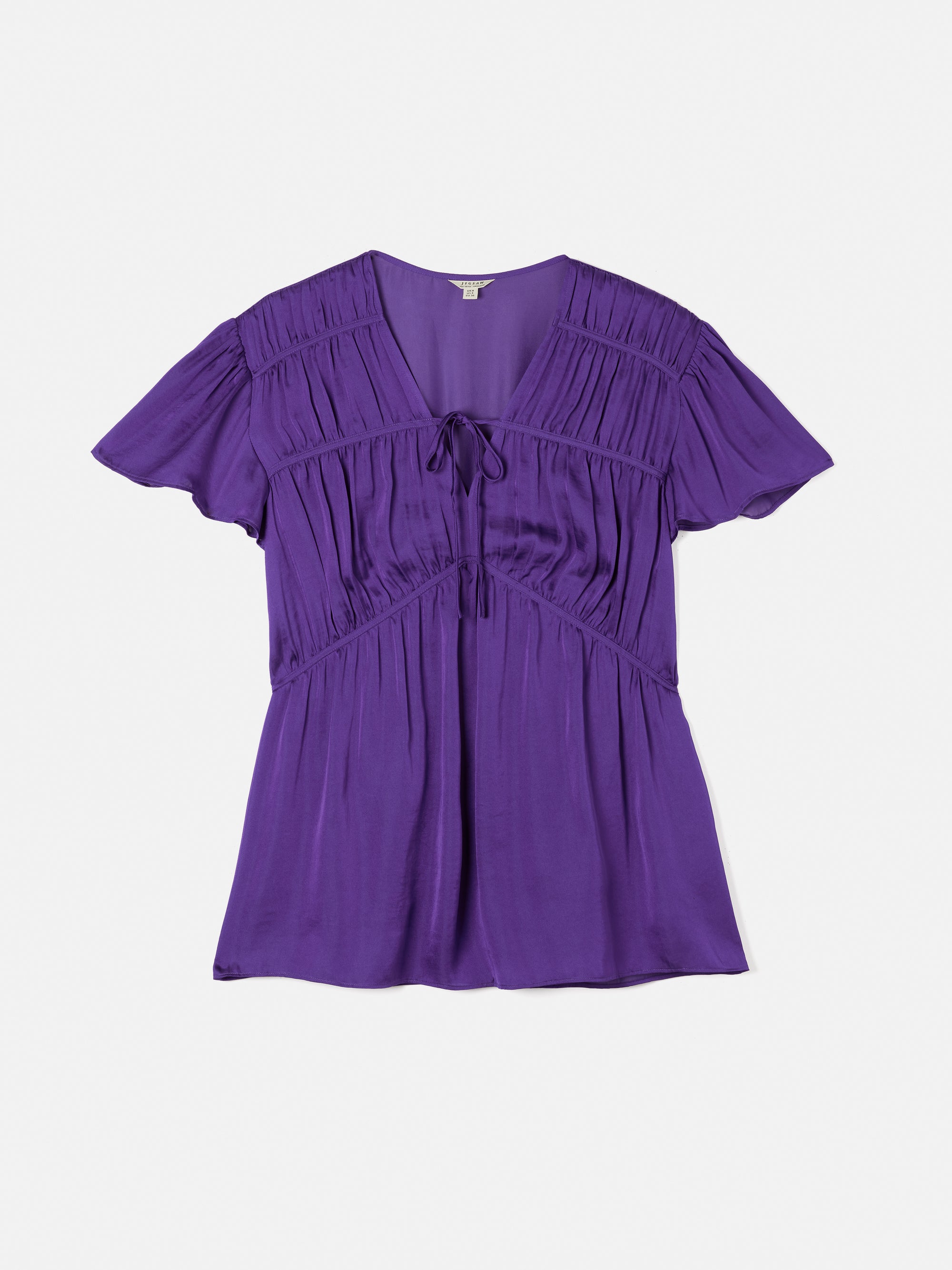 Recycled Satin Drape Top | Purple – Jigsaw