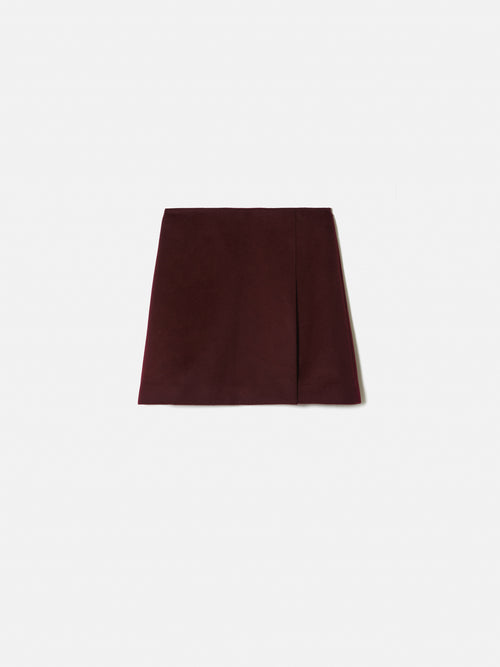 Wool Mini Skirt | Oxblood