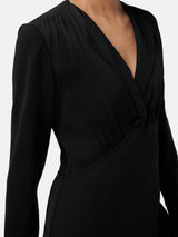 Satin Back Crepe Midi Dress | Black