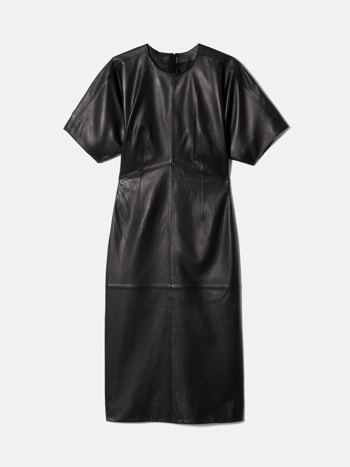Leather Midi Dress | Black