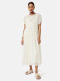 Gauze Viscose Ruched Dress | Cream