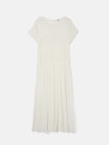Gauze Viscose Ruched Dress | Cream