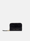 Maddie Croc Leather Purse | Black