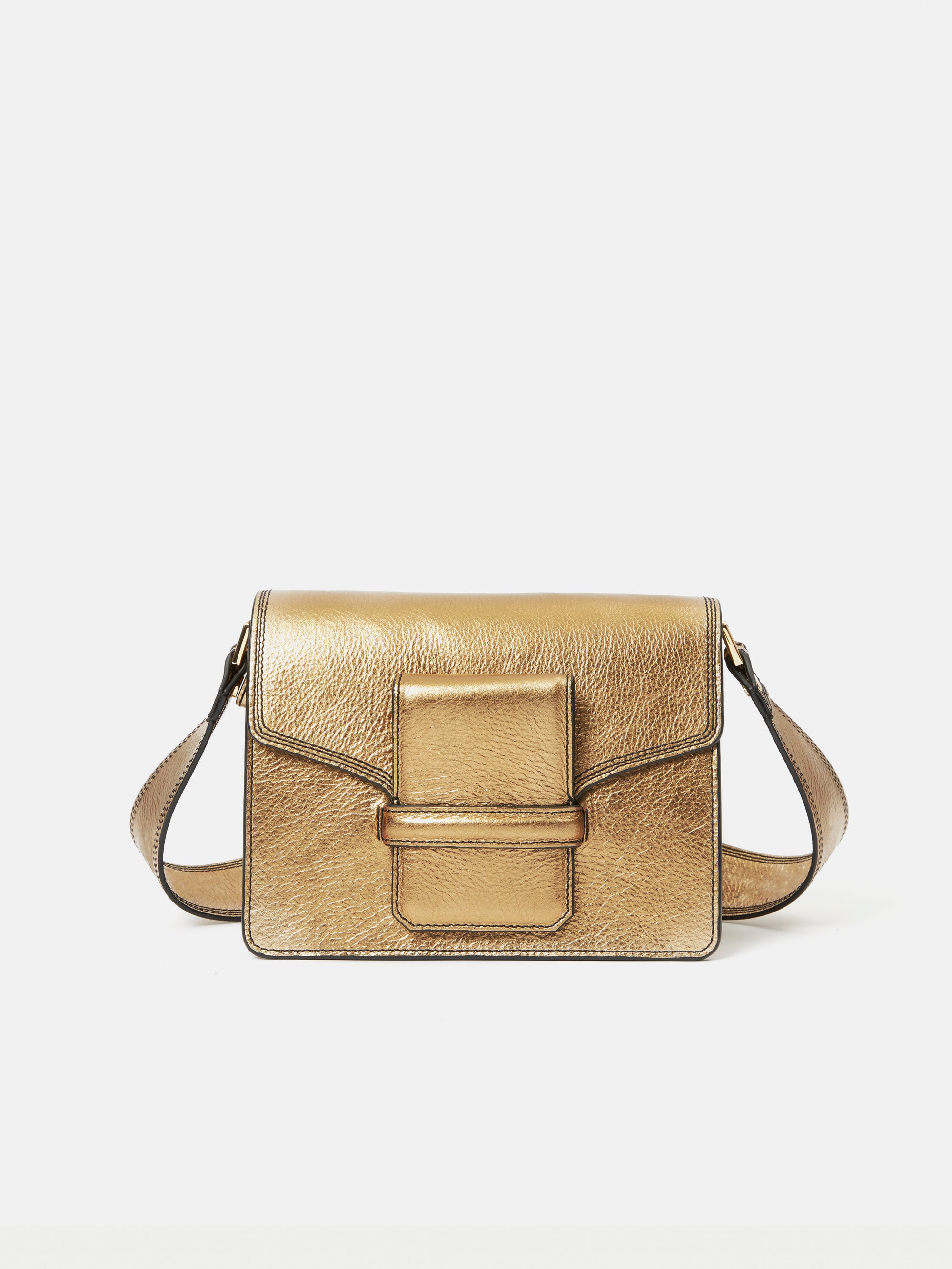 Ada Leather Crossbody Bag Gold Jigsaw