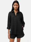 Linen Relaxed Shirt | Black