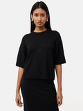 Linen Slub Knitted T-shirt | Black