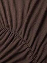 Drape Pleat Jersey Dress | Brown