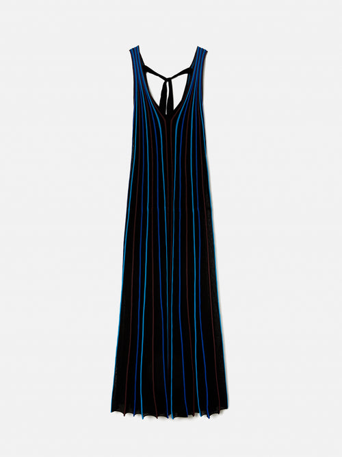 Sunray Stripe Knitted Dress | Black