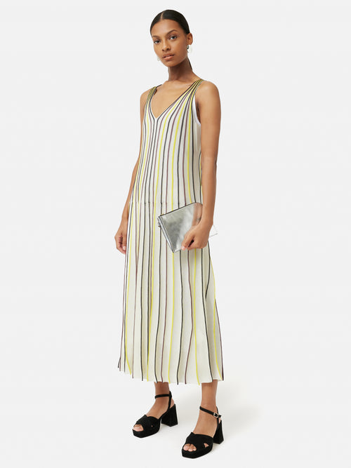 Sunray Stripe Knitted Dress | Cream