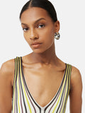 Sunray Stripe Knitted Dress | Cream