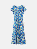Mini Graphic Pansy Tea Dress | Blue
