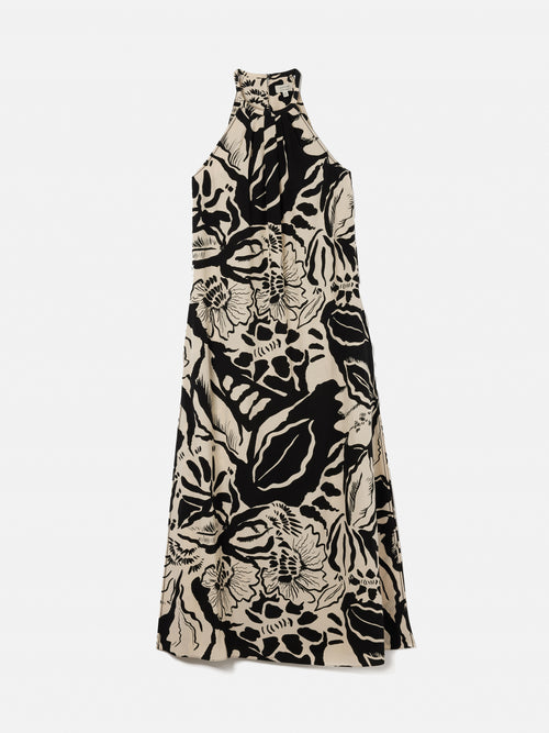Strokes Floral Crepe Dress | Monochrome