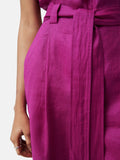 Linen Belted Jumpsuit | Magenta