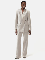 Velvet Double Breasted Blazer | Grey