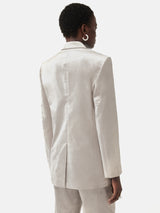 Velvet Double Breasted Blazer | Grey