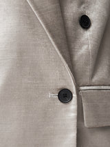 Velvet Double Breasted Blazer | Grey