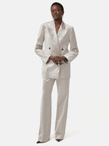 Velvet Wide Leg Trouser | Grey