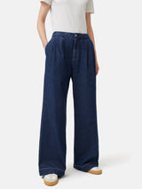 Denim Wide Leg Trouser | Blue