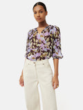 Graphic Pansy Crinkle Top | Lilac